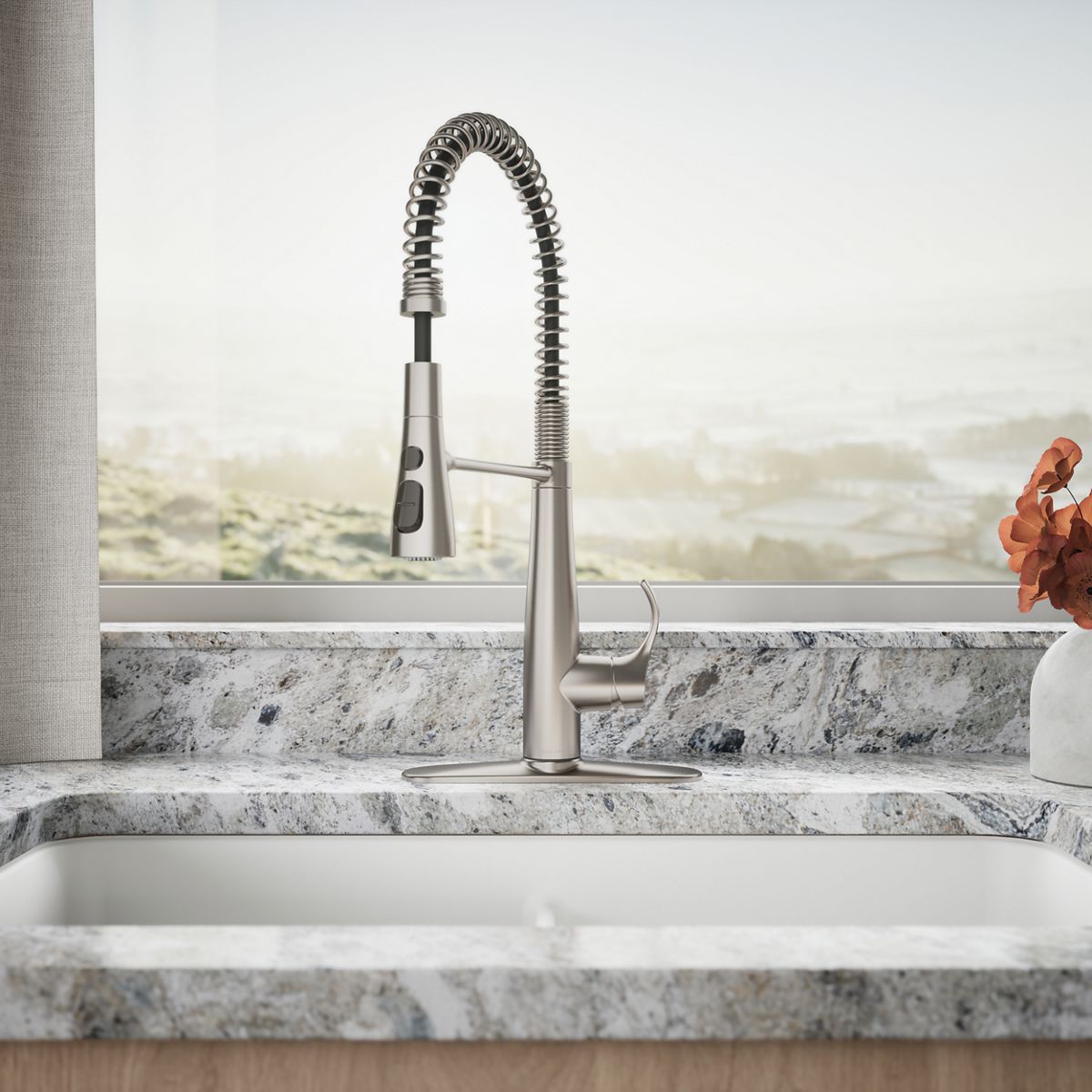 KOHLER K-22033 Simplice Semi-professional kitchen sink faucet with three-function sprayhead