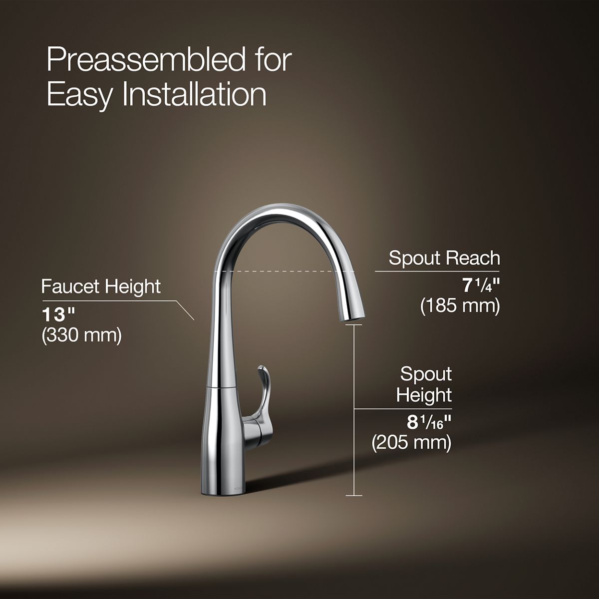 KOHLER K-22034 Simplice Single-handle bar sink faucet