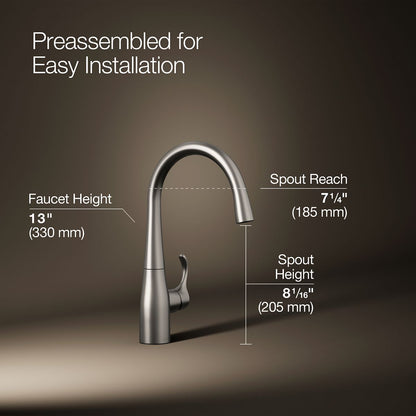 KOHLER K-22034 Simplice Single-handle bar sink faucet