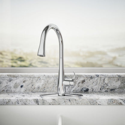 KOHLER K-22036 Simplice Touchless pull-down kitchen sink faucet with three-function sprayhead
