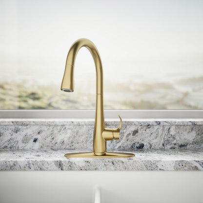 KOHLER K-22036 Simplice Touchless pull-down kitchen sink faucet with three-function sprayhead