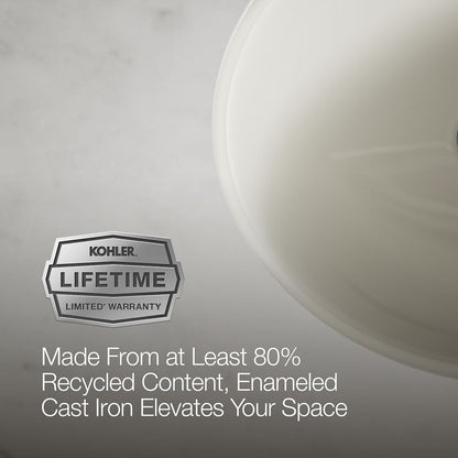 KOHLER K-2205 Caxton 19-1/4" oval undermount bathroom sink, no overflow
