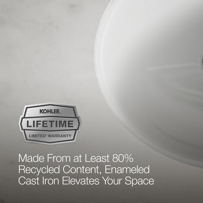 KOHLER K-2205 Caxton 19-1/4" oval undermount bathroom sink, no overflow