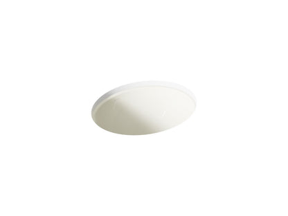 KOHLER K-2205-G Caxton 19-1/4" oval undermount bathroom sink with glazed underside, no overflow