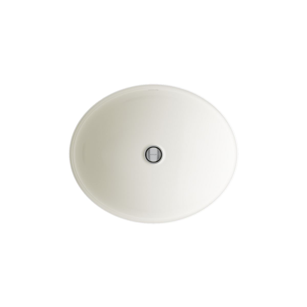 KOHLER K-2205-G Caxton 19-1/4" oval undermount bathroom sink with glazed underside, no overflow