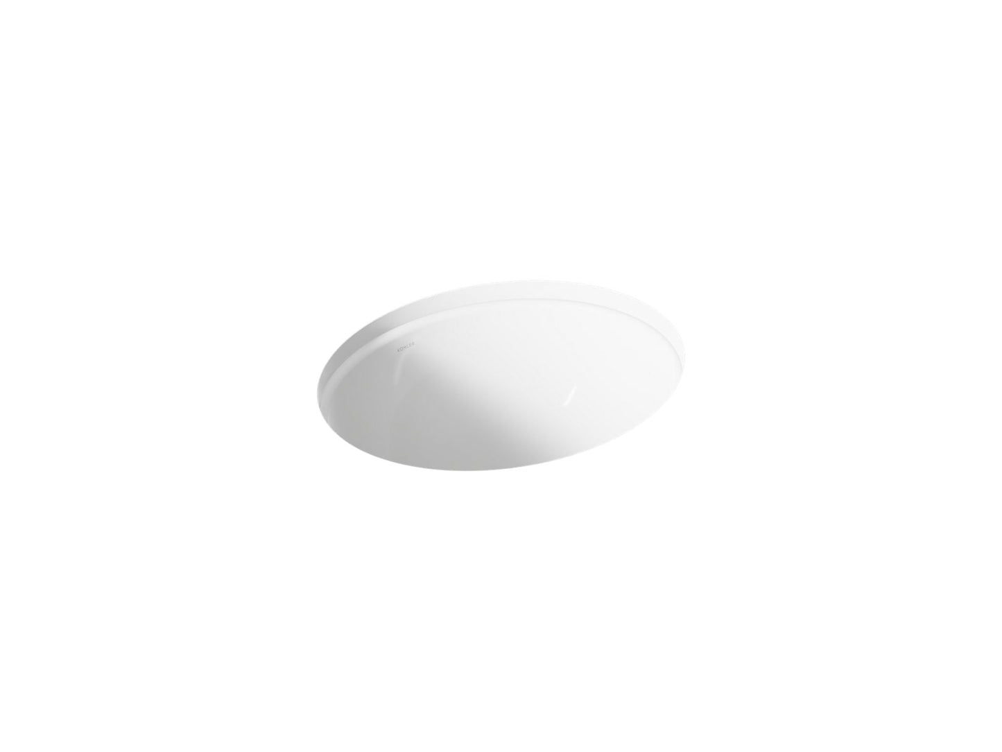 KOHLER K-2205-G Caxton 19-1/4" oval undermount bathroom sink with glazed underside, no overflow