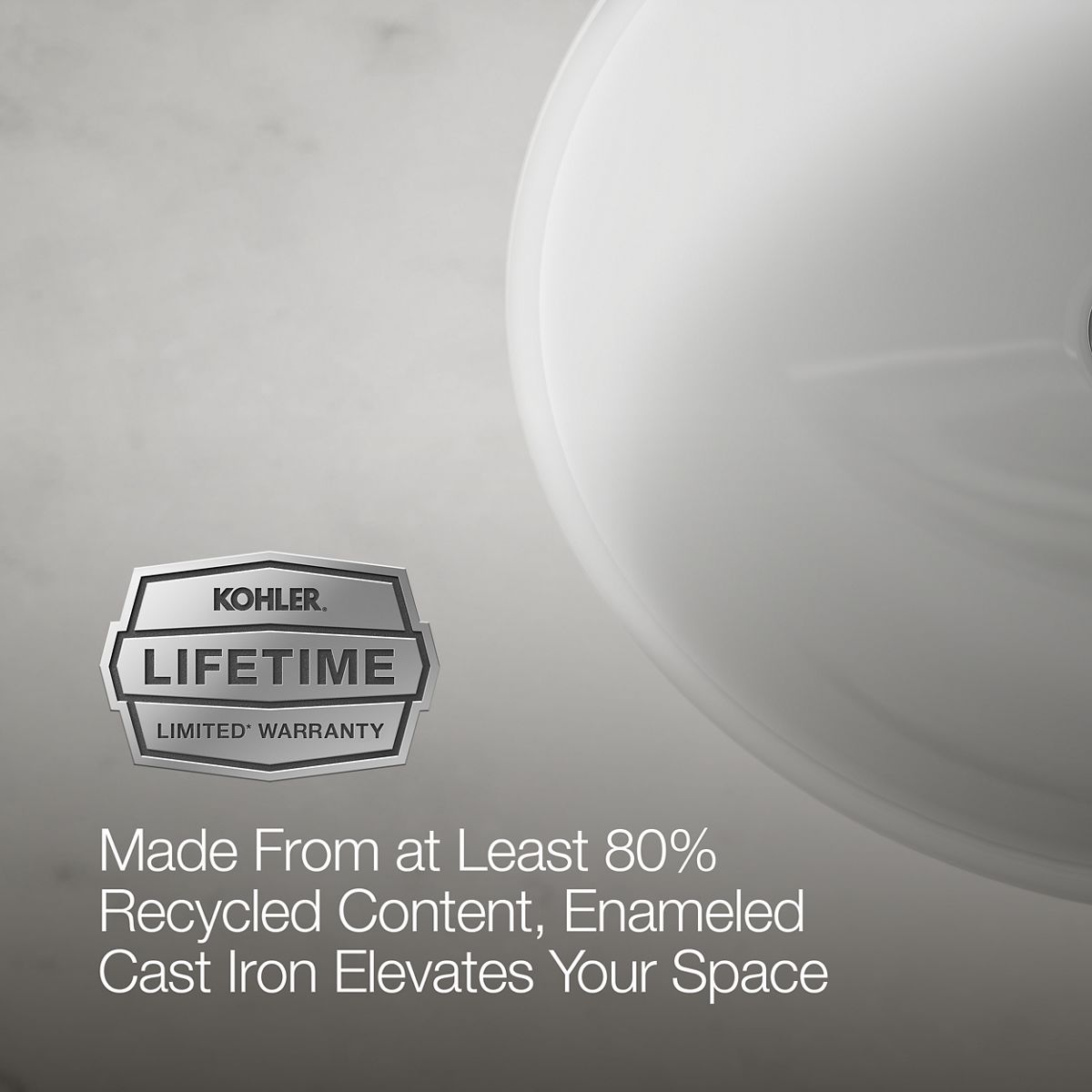 KOHLER K-2205-G Caxton 19-1/4" oval undermount bathroom sink with glazed underside, no overflow