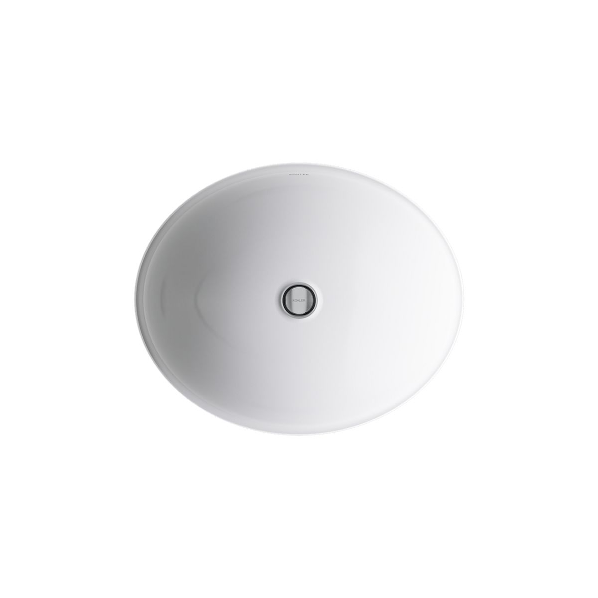 KOHLER K-2205-G Caxton 19-1/4" oval undermount bathroom sink with glazed underside, no overflow
