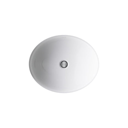 KOHLER K-2205-G Caxton 19-1/4" oval undermount bathroom sink with glazed underside, no overflow