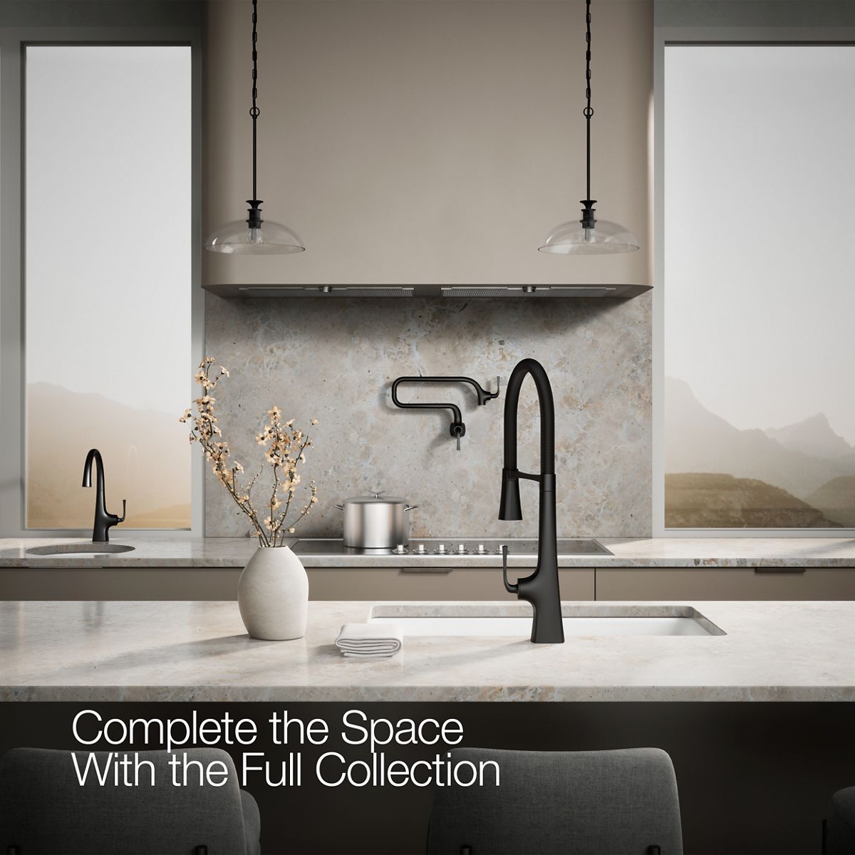 KOHLER K-22060 Graze Semi-professional kitchen sink faucet with three-function sprayhead