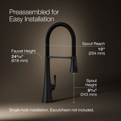 KOHLER K-22060 Graze Semi-professional kitchen sink faucet with three-function sprayhead