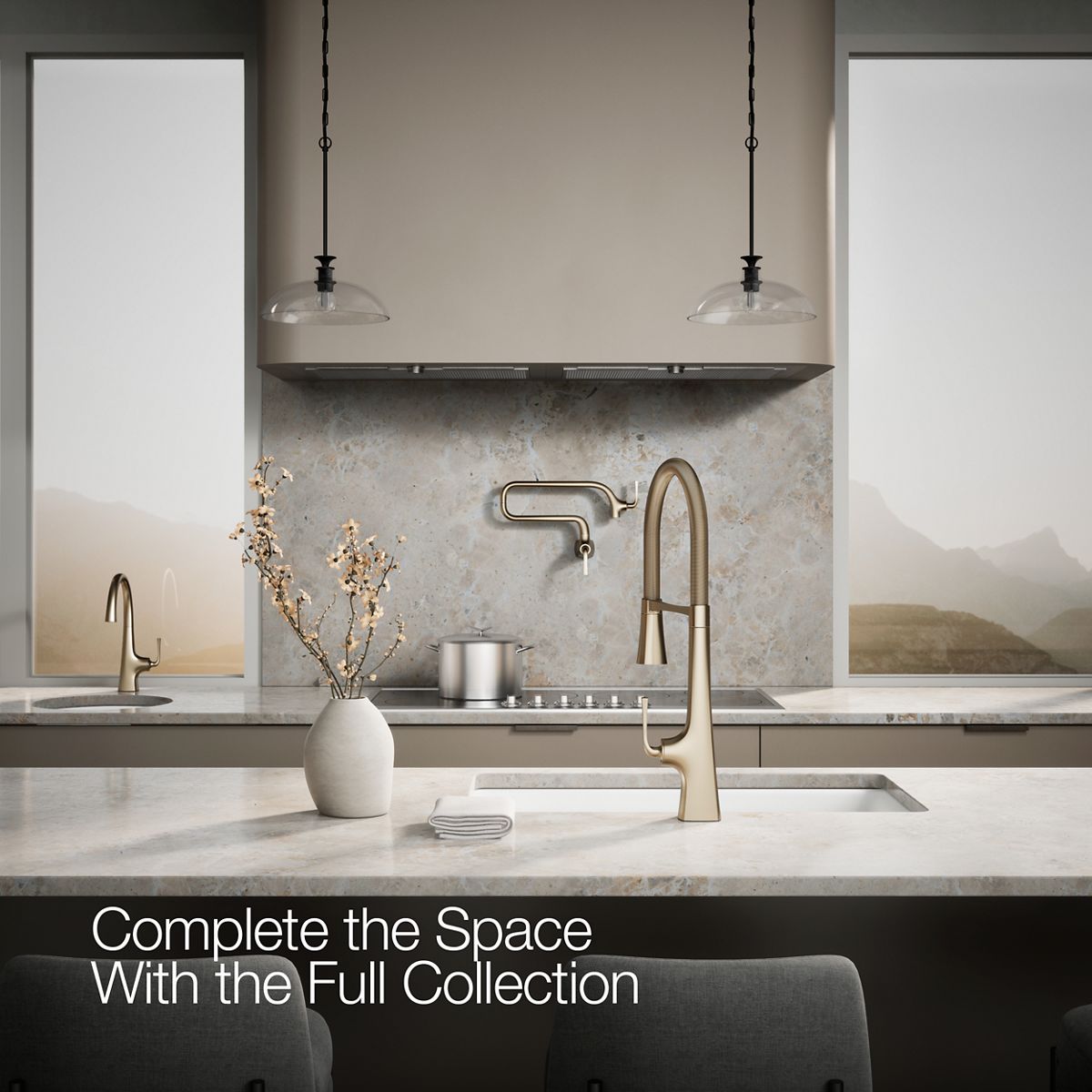 KOHLER K-22060 Graze Semi-professional kitchen sink faucet with three-function sprayhead
