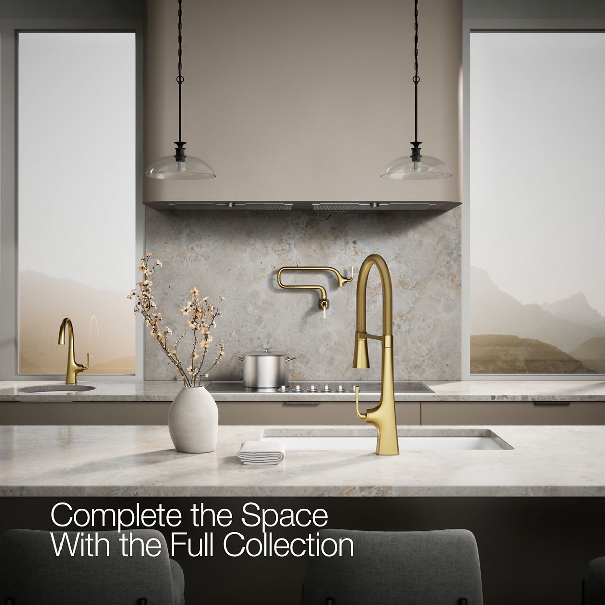 KOHLER K-22060 Graze Semi-professional kitchen sink faucet with three-function sprayhead