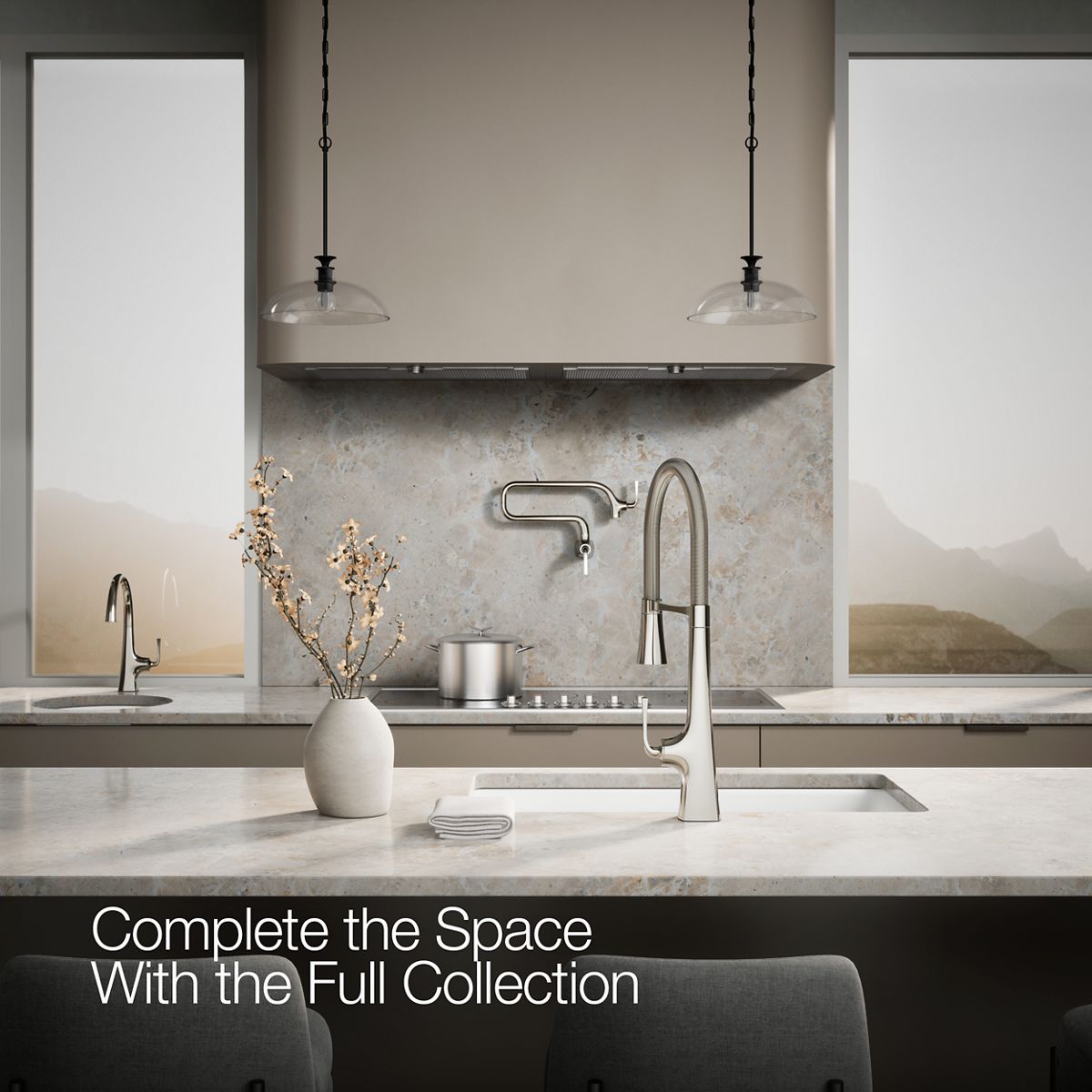 KOHLER K-22060 Graze Semi-professional kitchen sink faucet with three-function sprayhead