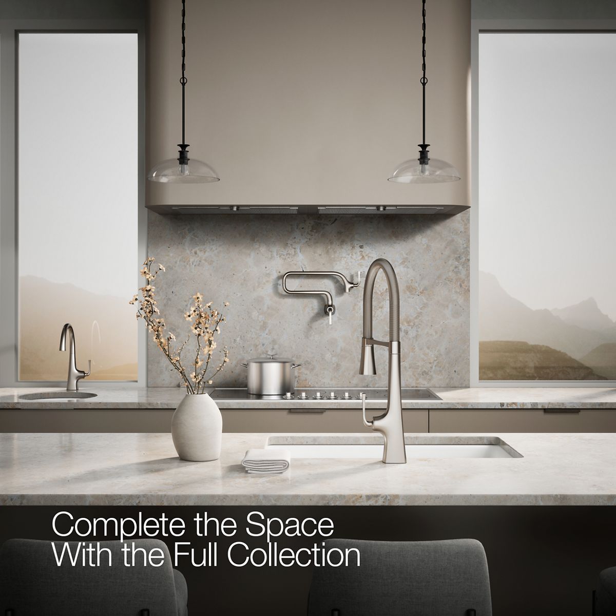 KOHLER K-22060 Graze Semi-professional kitchen sink faucet with three-function sprayhead