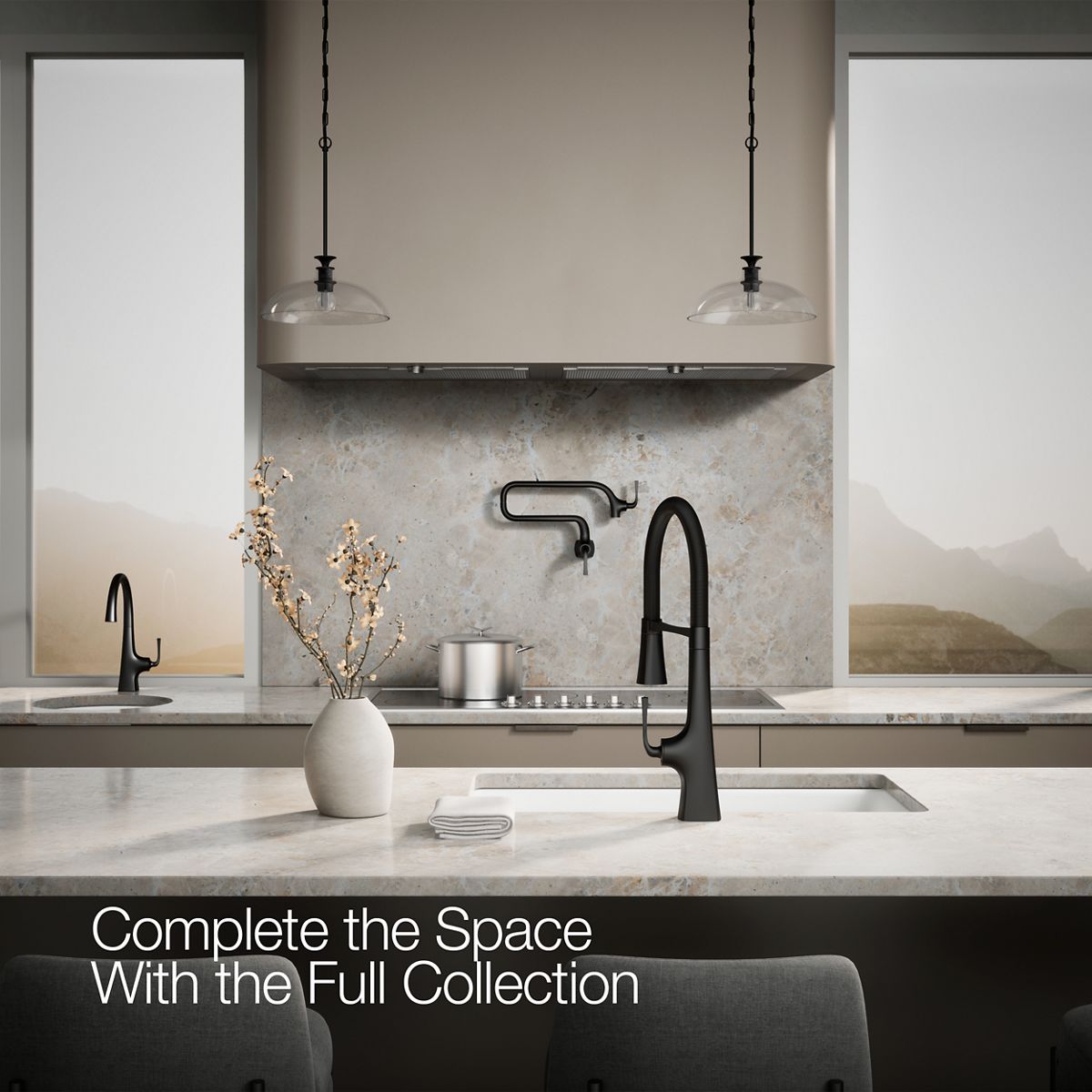 KOHLER K-22061 Graze Semi-professional kitchen sink faucet with three-function sprayhead