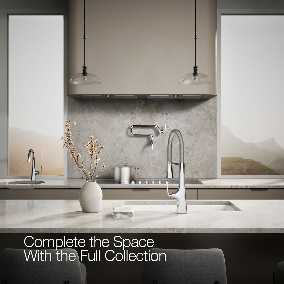 KOHLER K-22061 Graze Semi-professional kitchen sink faucet with three-function sprayhead