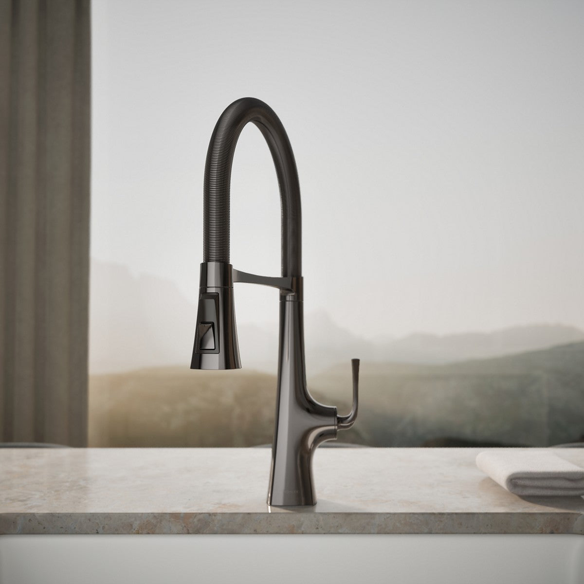 KOHLER K-22061 Graze Semi-professional kitchen sink faucet with three-function sprayhead