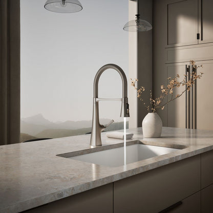 KOHLER K-22061 Graze Semi-professional kitchen sink faucet with three-function sprayhead
