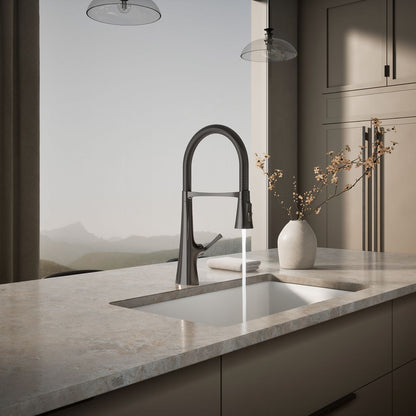 KOHLER K-22061 Graze Semi-professional kitchen sink faucet with three-function sprayhead