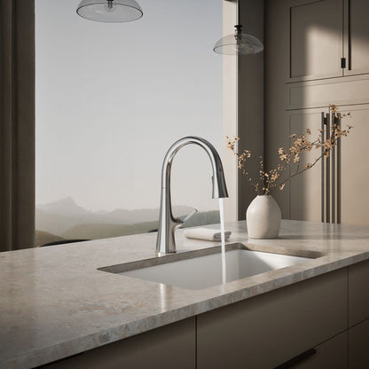 KOHLER K-22062 Graze Pull-down kitchen sink faucet with three-function sprayhead