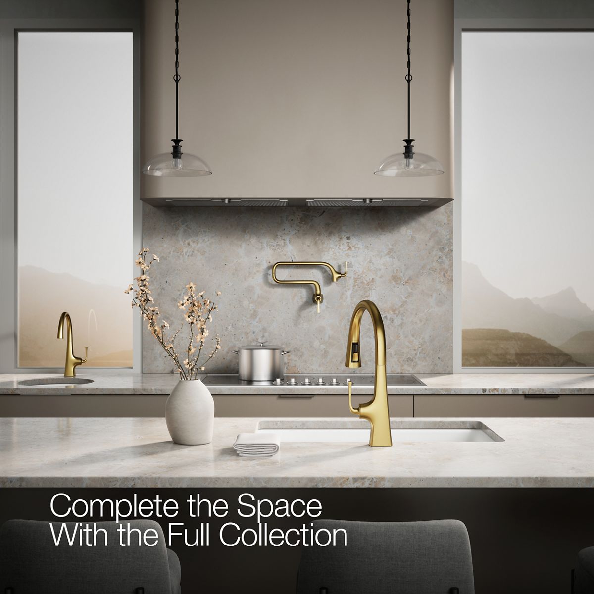 KOHLER K-22062 Graze Pull-down kitchen sink faucet with three-function sprayhead