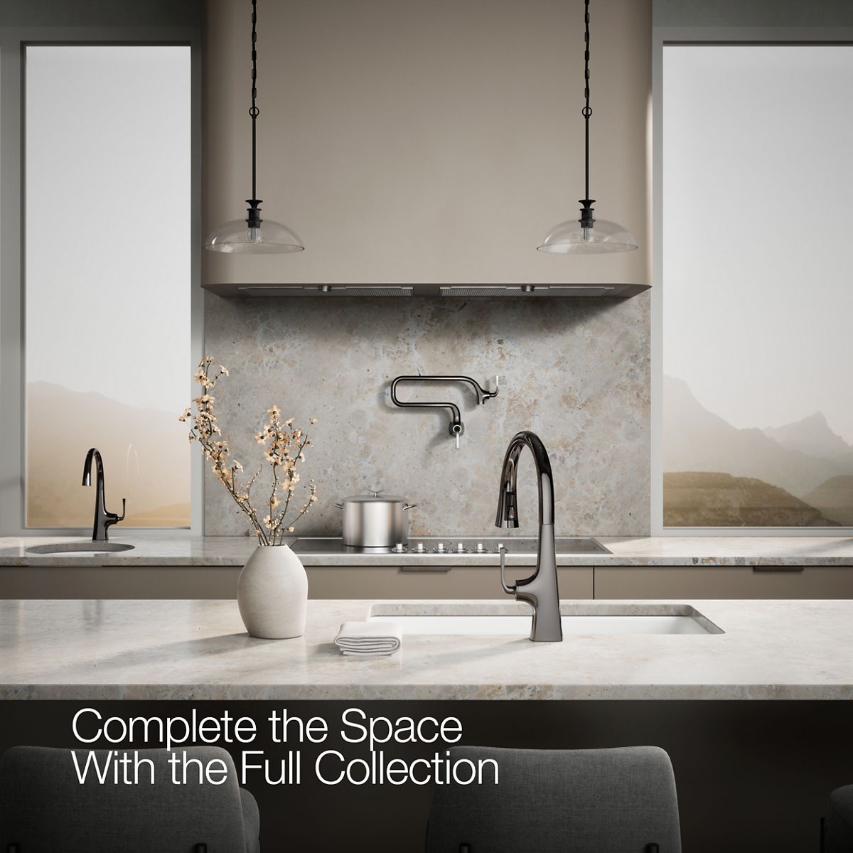 KOHLER K-22062 Graze Pull-down kitchen sink faucet with three-function sprayhead
