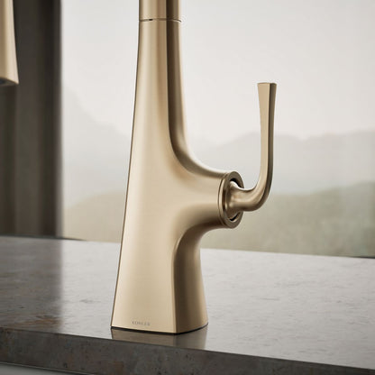 KOHLER K-22063 Graze Pull-down kitchen sink faucet with three-function sprayhead