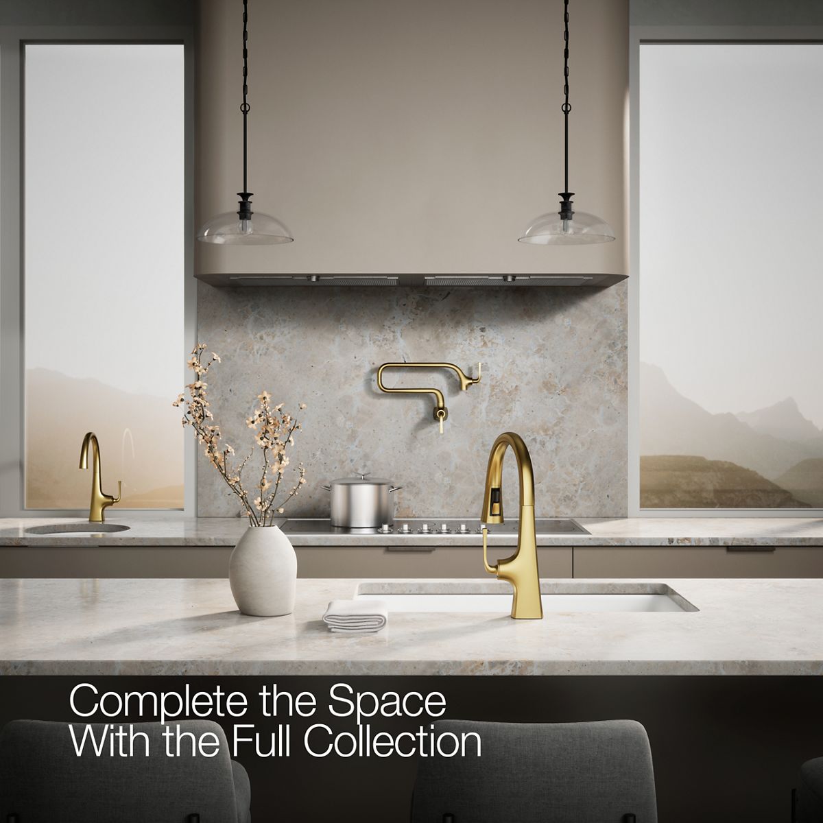 KOHLER K-22063 Graze Pull-down kitchen sink faucet with three-function sprayhead