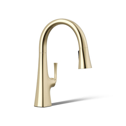 KOHLER K-22063 Graze Pull-down kitchen sink faucet with three-function sprayhead