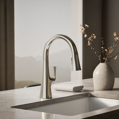 KOHLER K-22063 Graze Pull-down kitchen sink faucet with three-function sprayhead