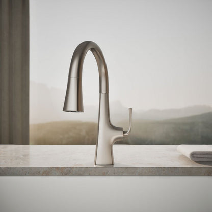 KOHLER K-22063 Graze Pull-down kitchen sink faucet with three-function sprayhead