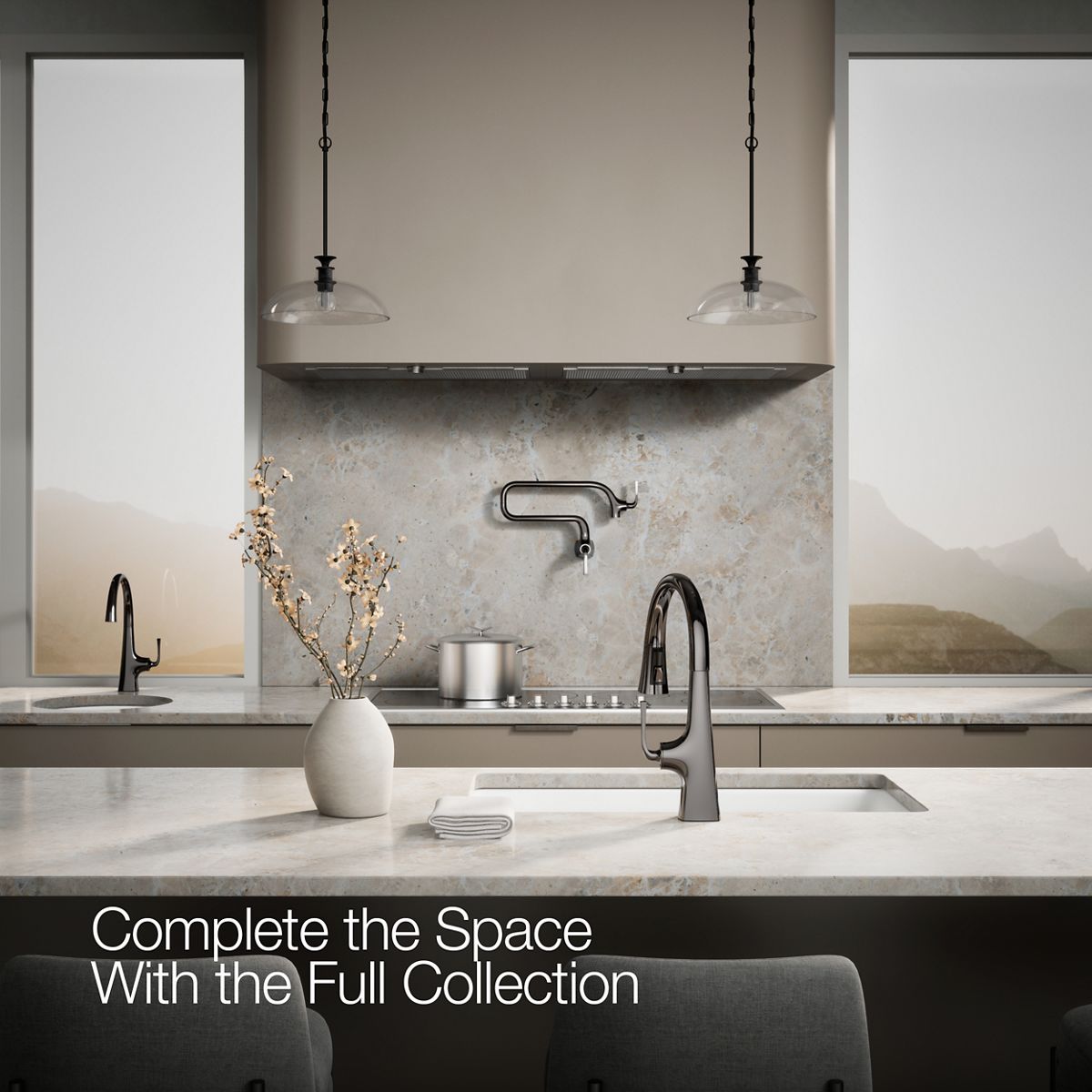 KOHLER K-22063 Graze Pull-down kitchen sink faucet with three-function sprayhead