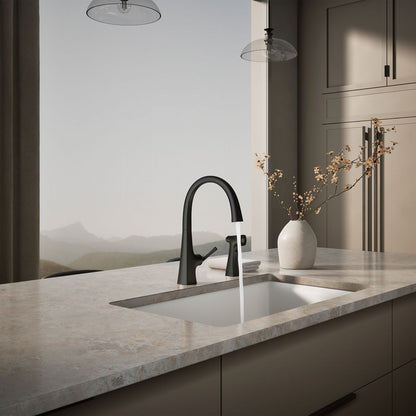 KOHLER K-22064 Graze Single-handle kitchen sink faucet with two-function side sprayer