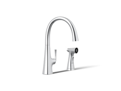 KOHLER K-22064 Graze Single-handle kitchen sink faucet with two-function side sprayer
