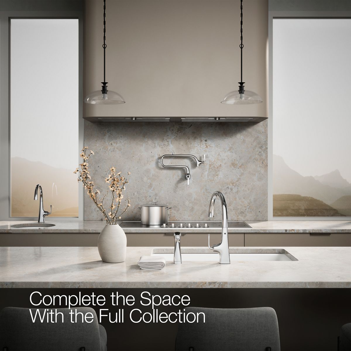 KOHLER K-22064 Graze Single-handle kitchen sink faucet with two-function side sprayer