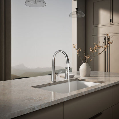 KOHLER K-22064 Graze Single-handle kitchen sink faucet with two-function side sprayer