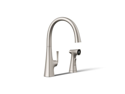 KOHLER K-22064 Graze Single-handle kitchen sink faucet with two-function side sprayer