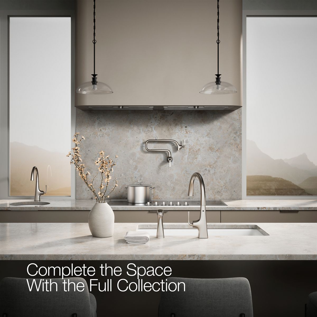 KOHLER K-22064 Graze Single-handle kitchen sink faucet with two-function side sprayer