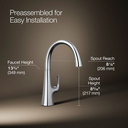 KOHLER K-22065 Graze Single-handle bar sink faucet