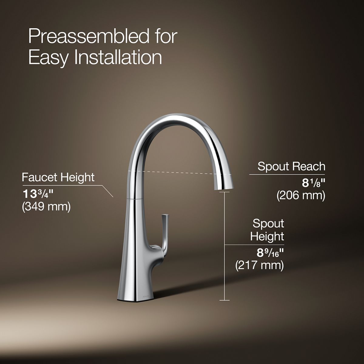 KOHLER K-22065 Graze Single-handle bar sink faucet