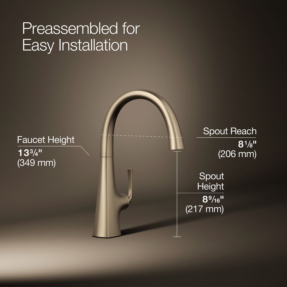 KOHLER K-22065 Graze Single-handle bar sink faucet