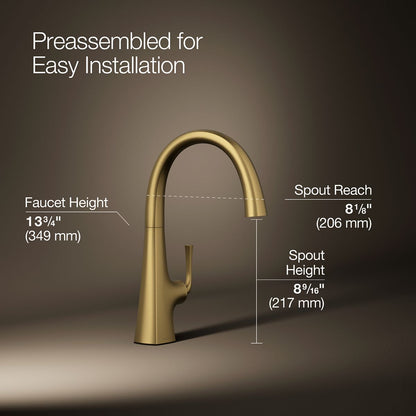 KOHLER K-22065 Graze Single-handle bar sink faucet