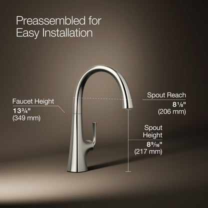 KOHLER K-22065 Graze Single-handle bar sink faucet