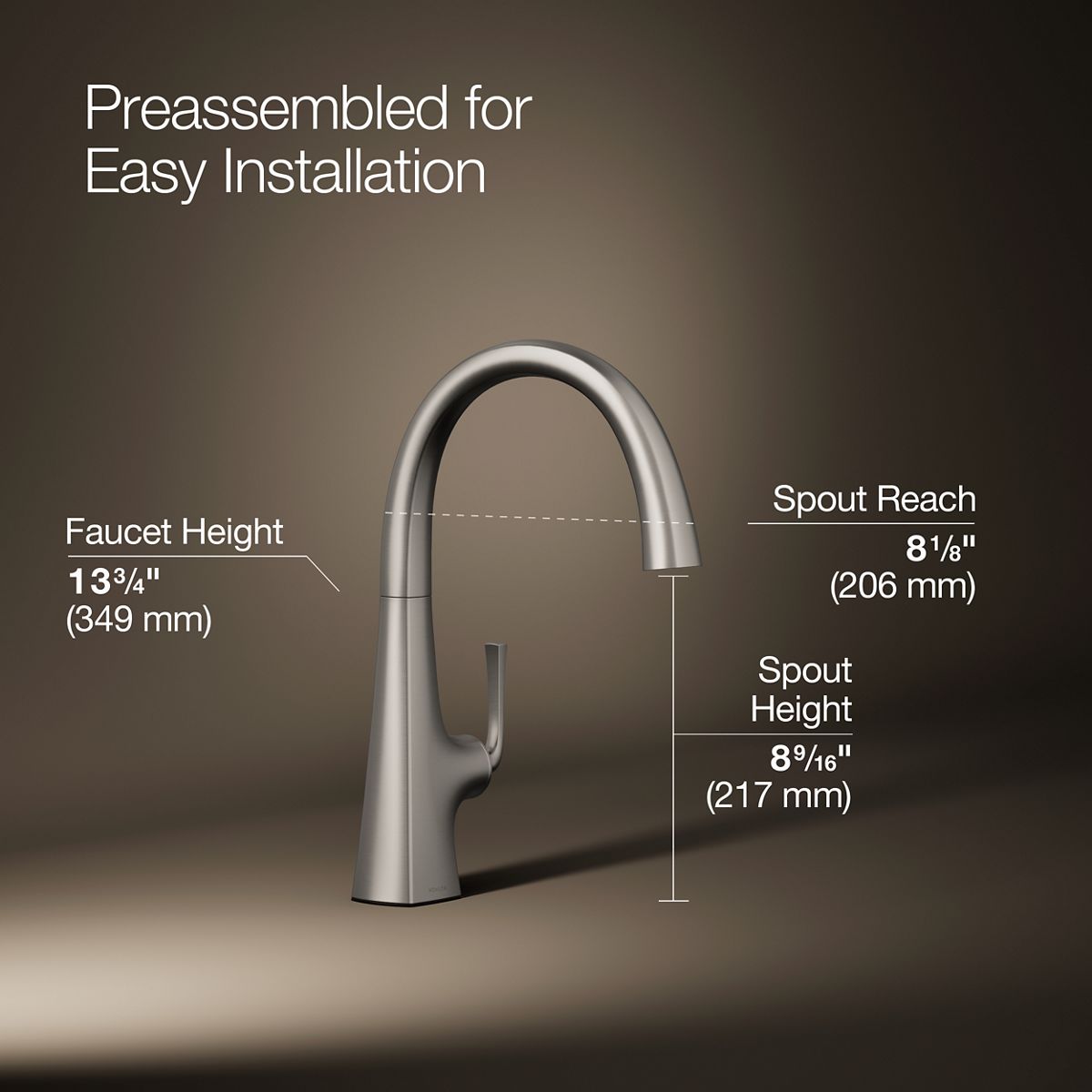 KOHLER K-22065 Graze Single-handle bar sink faucet