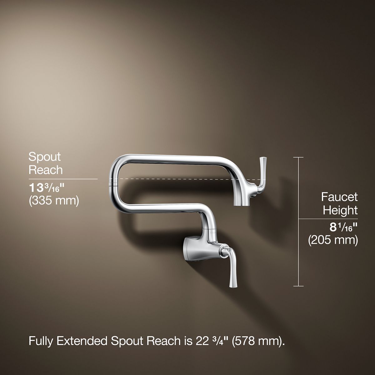 KOHLER K-22066 Graze Wall-mount pot filler