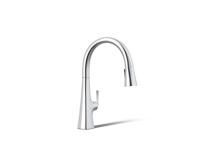 KOHLER K-22068-WB Graze Touchless pull-down kitchen sink faucet with KOHLER Konnect and three-function sprayhead