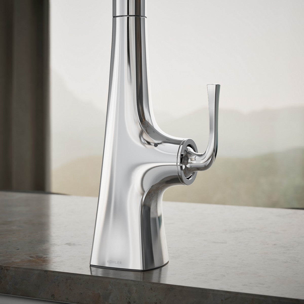 KOHLER K-22068 Graze Touchless pull-down kitchen sink faucet with three-function sprayhead