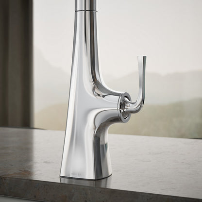 KOHLER K-22068 Graze Touchless pull-down kitchen sink faucet with three-function sprayhead