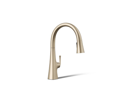 KOHLER K-22068 Graze Touchless pull-down kitchen sink faucet with three-function sprayhead
